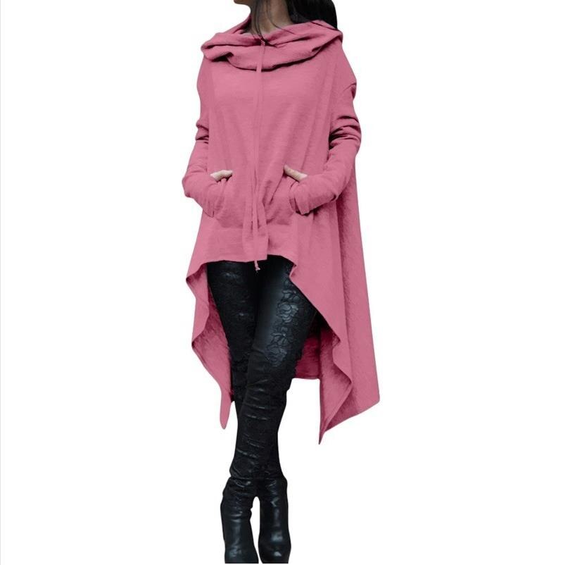 Basic Jacket Autumn Winter Womens Jacket Coat XXXXL Plus Size Fashion Long Pullover Outerwear Irregular Hoody Collar Close Thinking