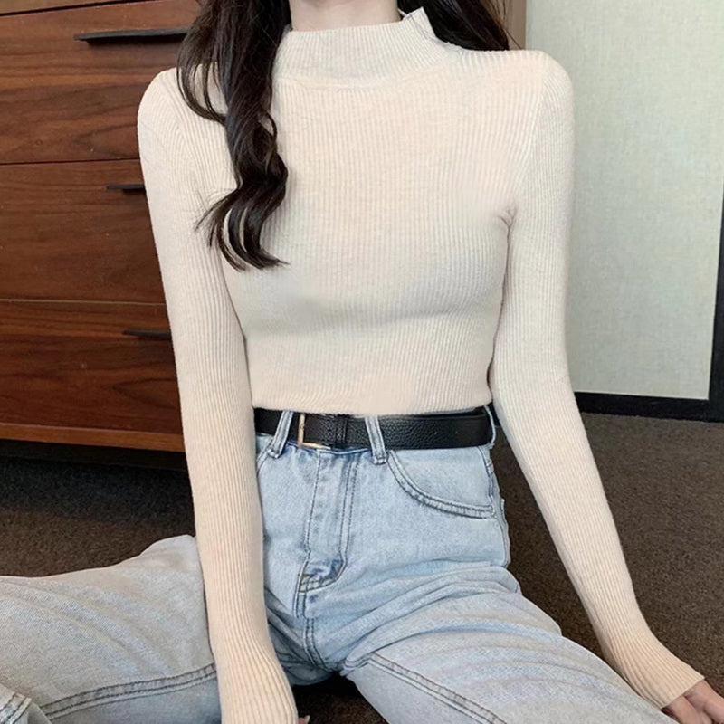 New Winter Sweater Womens Long Sleeve Top Autumn Pullover Fashion Woman Jumpers Korean Style Comfortable Turtleneck Knitwear