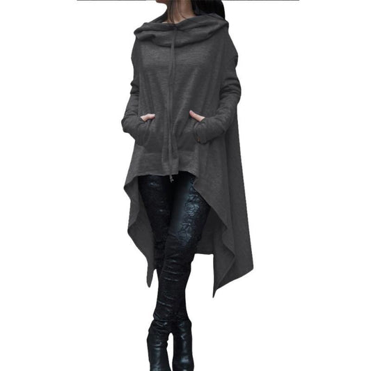 Basic Jacket Autumn Winter Womens Jacket Coat XXXXL Plus Size Fashion Long Pullover Outerwear Irregular Hoody Collar Close Thinking