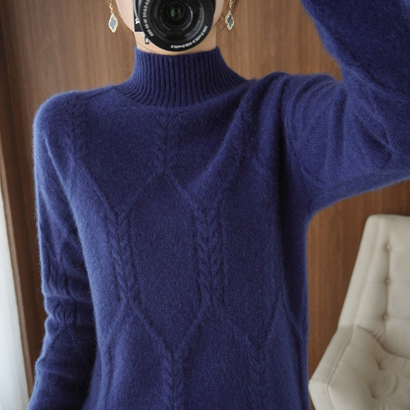 Womens Thickened Turtleneck Wool Bottoming Sweater