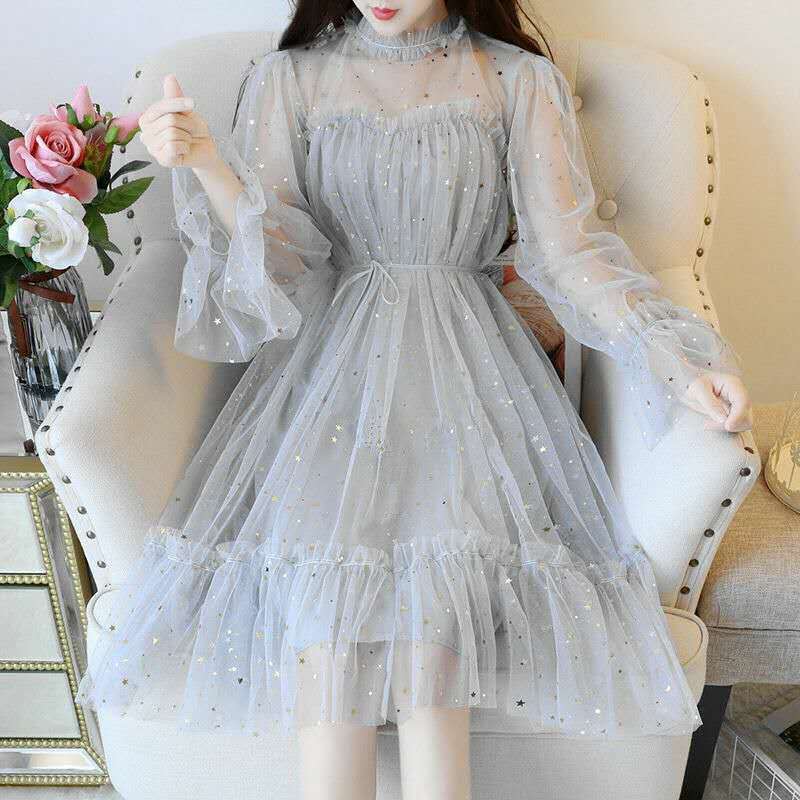 Womens Spring And Summer Net Yarn Skirt Fairy Dress