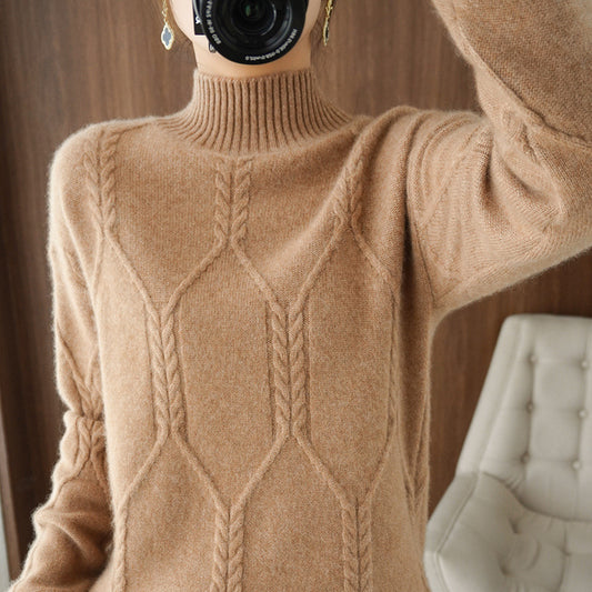 Womens Thickened Turtleneck Wool Bottoming Sweater