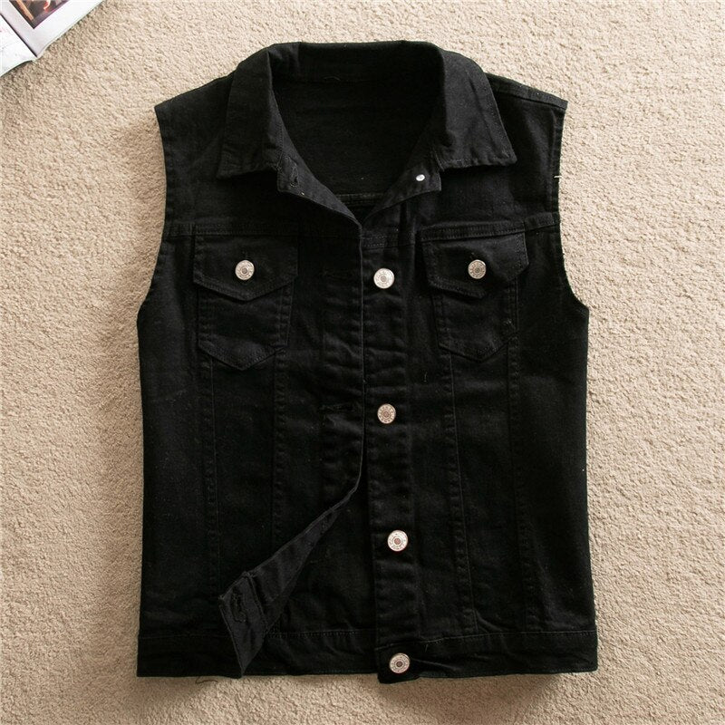 Women Vest Spring Summer Sleeveless Big Size Womens Jeans Denim Vest Tops For Woman Clothing Female Jacket Coat Denim Jacket