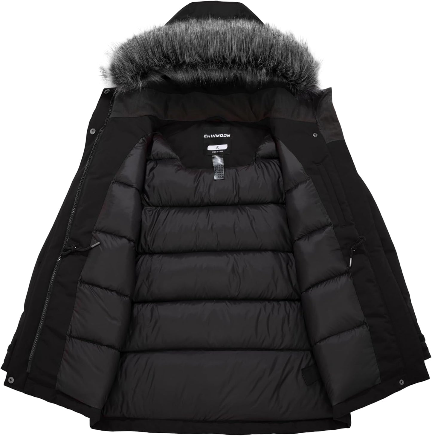 Womens Warm Winter Coat Thicken Padded Puffer Jacket Snow Parka With Removable Hood