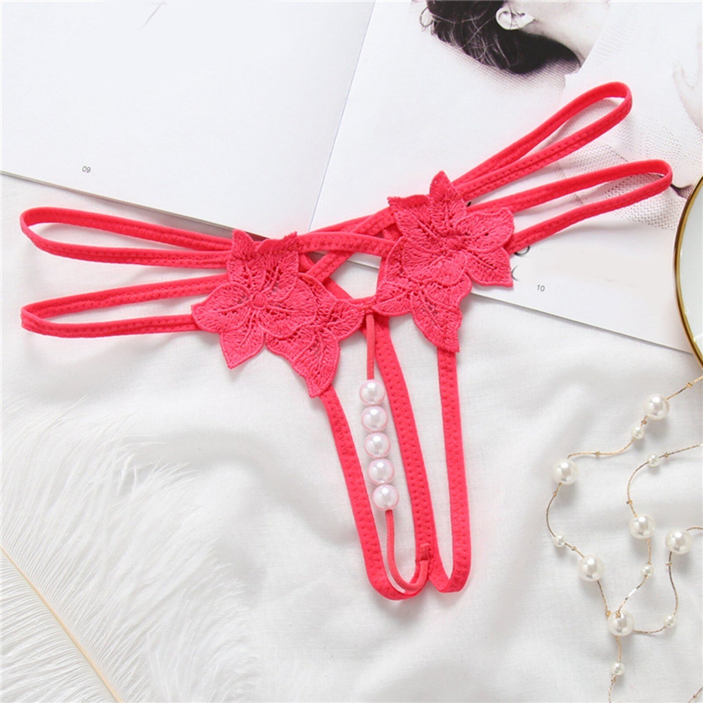 Ani Kang |panties For Women Plus Size Floral Lace Thong Panties Low Waist No Show Bow T Back Ladies Underwear Womens Cotton Briefs