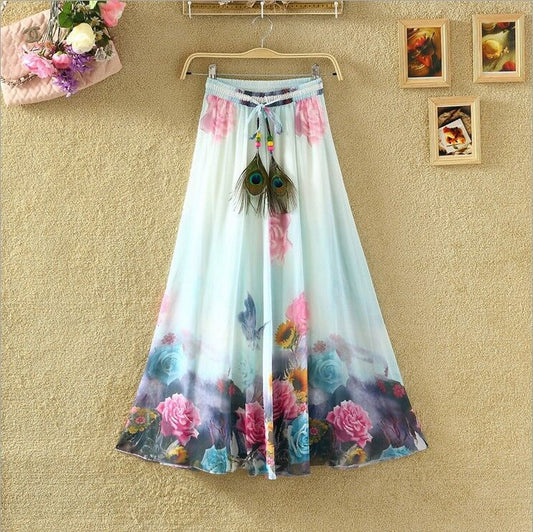 National Printed Chiffon Skirt