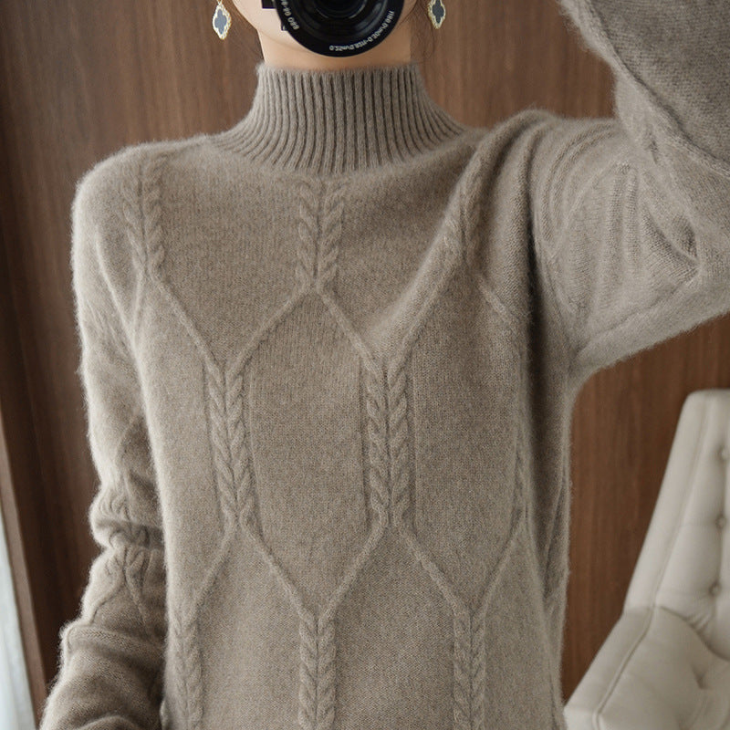 Womens Thickened Turtleneck Wool Bottoming Sweater