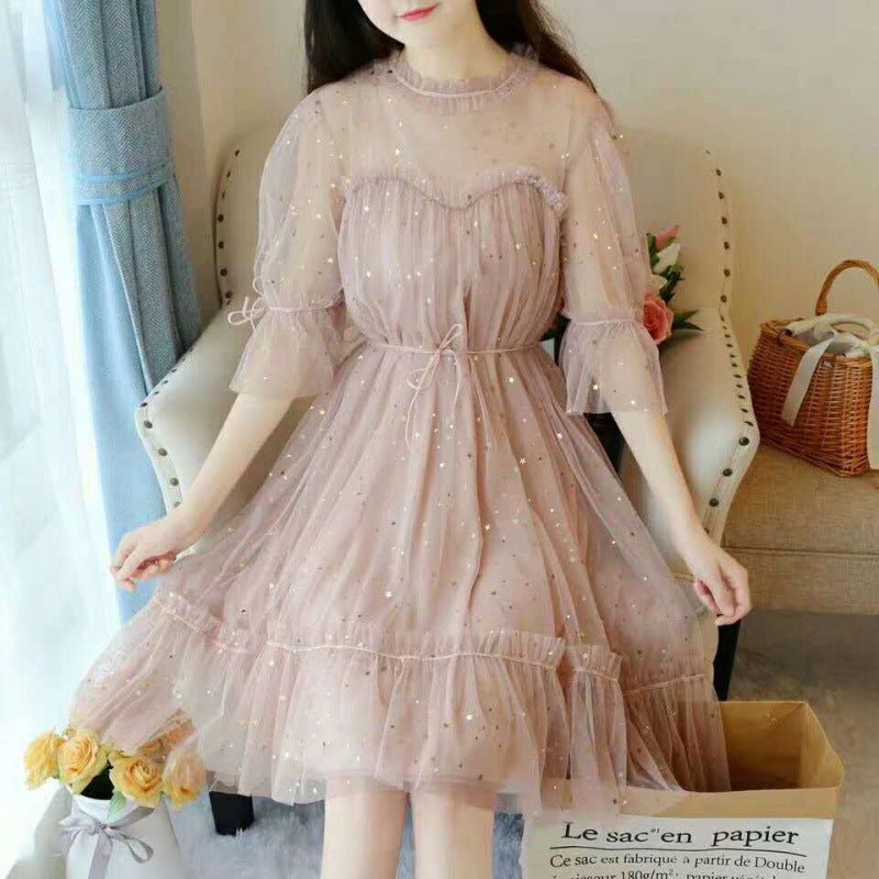 Womens Spring And Summer Net Yarn Skirt Fairy Dress