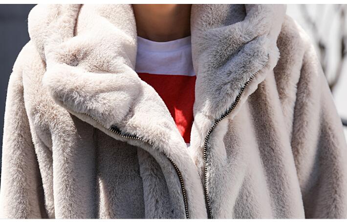 2024 Fashion New Fashion Warm Winter Coat For Women Long Loose Hooded Soft Plush Faux Fur Coat Womens