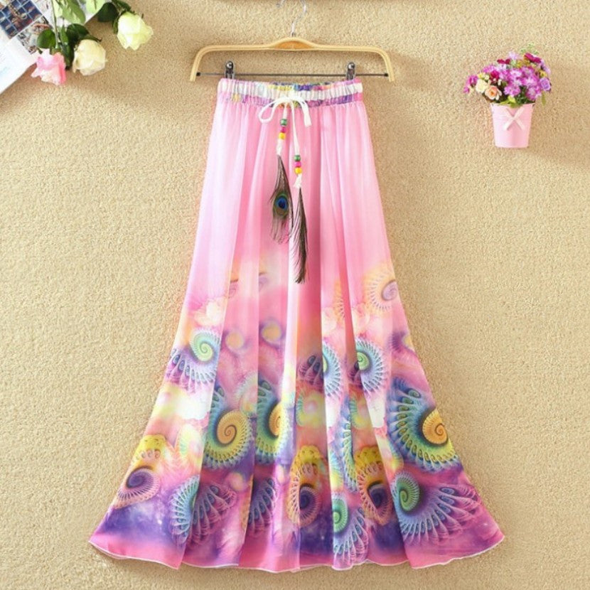 National Printed Chiffon Skirt