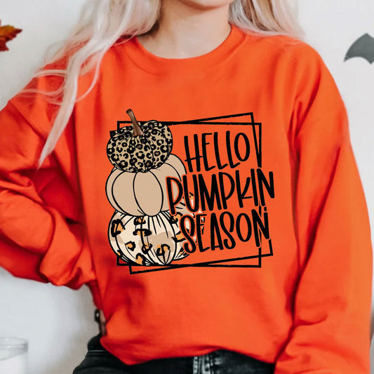 Halloween Printed Sweater Womens Round Neck Long Sleeve