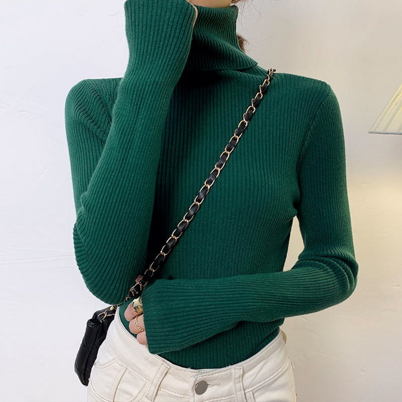 New Winter Sweater Womens Long Sleeve Top Autumn Pullover Fashion Woman Jumpers Korean Style Comfortable Turtleneck Knitwear