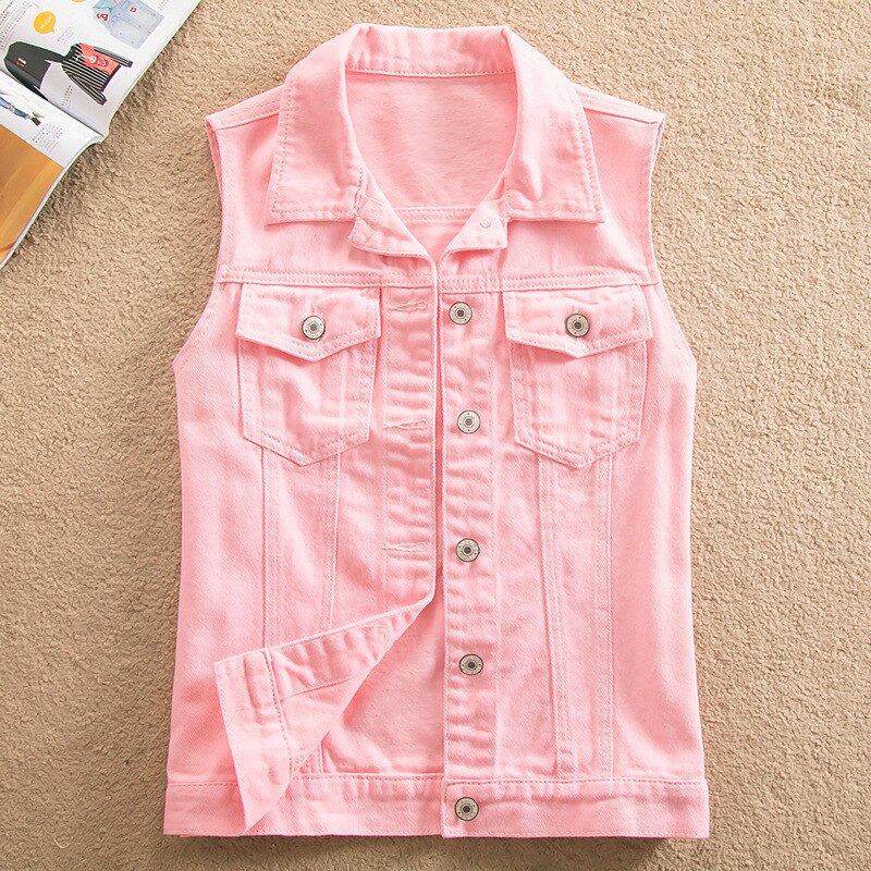 Women Vest Spring Summer Sleeveless Big Size Womens Jeans Denim Vest Tops For Woman Clothing Female Jacket Coat Denim Jacket