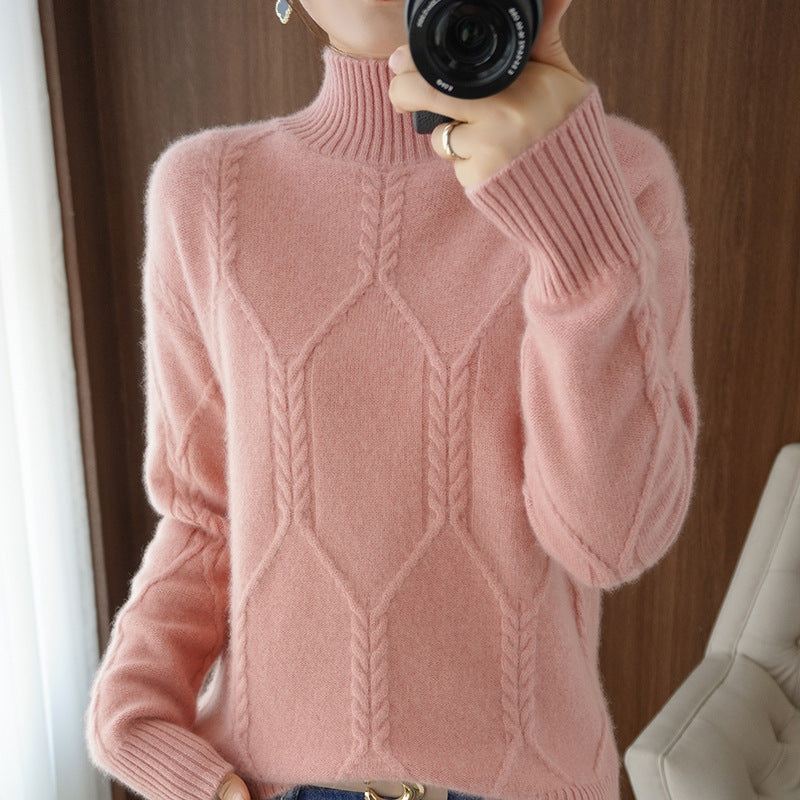 Womens Thickened Turtleneck Wool Bottoming Sweater